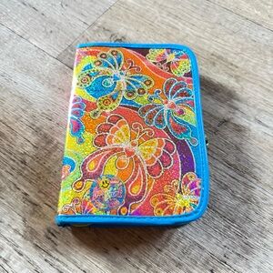 Vintage Lisa Frank Iridescent Butterfly Zipper 6 Hole Mini Binder Planner